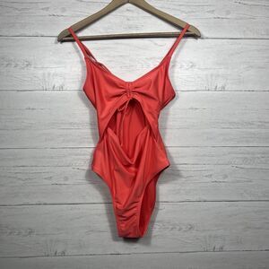 Aeropostale womens pink cutout front one piece bikini swim suit size Medium